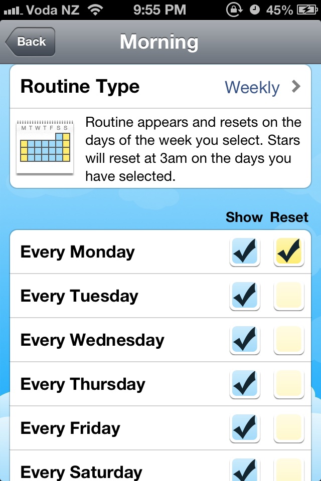 Weekly Routine Schedule