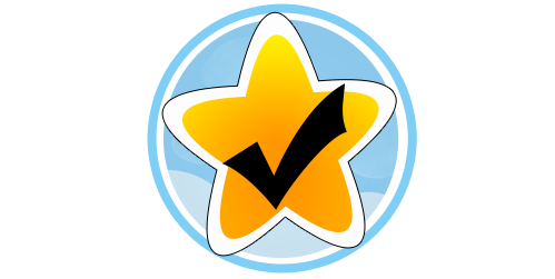Icon for Home Routines app. A star sticker with a check mark on it