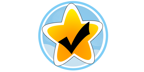 Icon for Home Routines app. A star sticker with a check mark on it