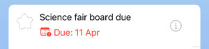 Overdue task date is in red