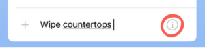 Task with highlighted info icon