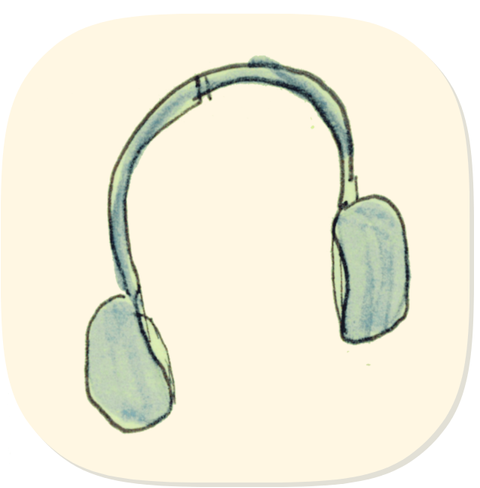 Drawing of some headphones